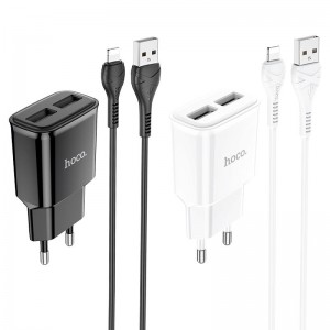 СЗУ Hoco C88A Star round 2.4A (2USB-A) + кабель USB to Lightning