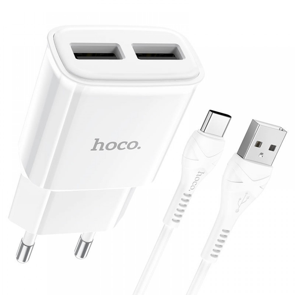 СЗУ Hoco C88A Star round 2.4A (2USB-A) + кабель USB to Type-C СЗУ Hoco C88A Star round 2.4A (2USB-A) + кабель USB to Type-C