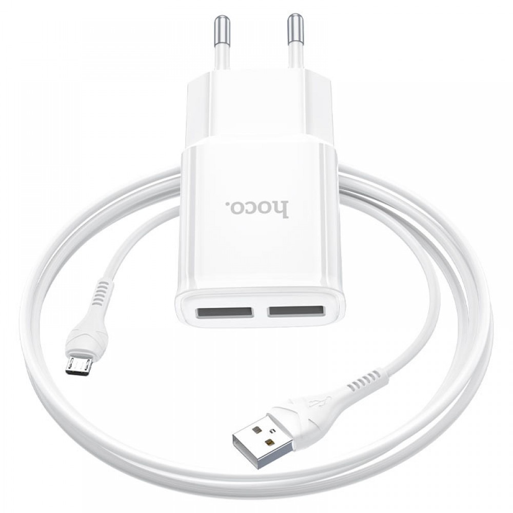 СЗУ Hoco C88A Star round 2.4A (2USB-A) + кабель USB to MicroUSB СЗУ Hoco C88A Star round 2.4A (2USB-A) + кабель USB to MicroUSB