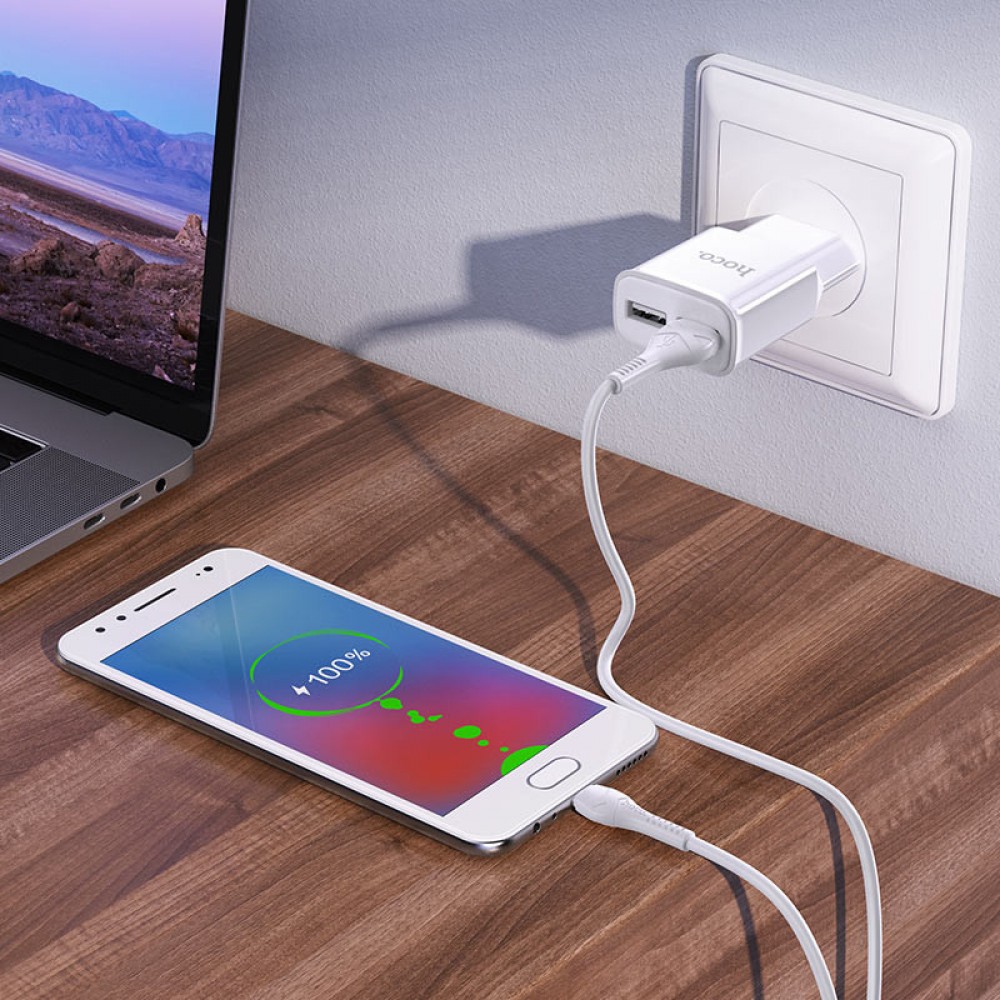 СЗУ Hoco C88A Star round 2.4A (2USB-A) + кабель USB to MicroUSB СЗУ Hoco C88A Star round 2.4A (2USB-A) + кабель USB to MicroUSB