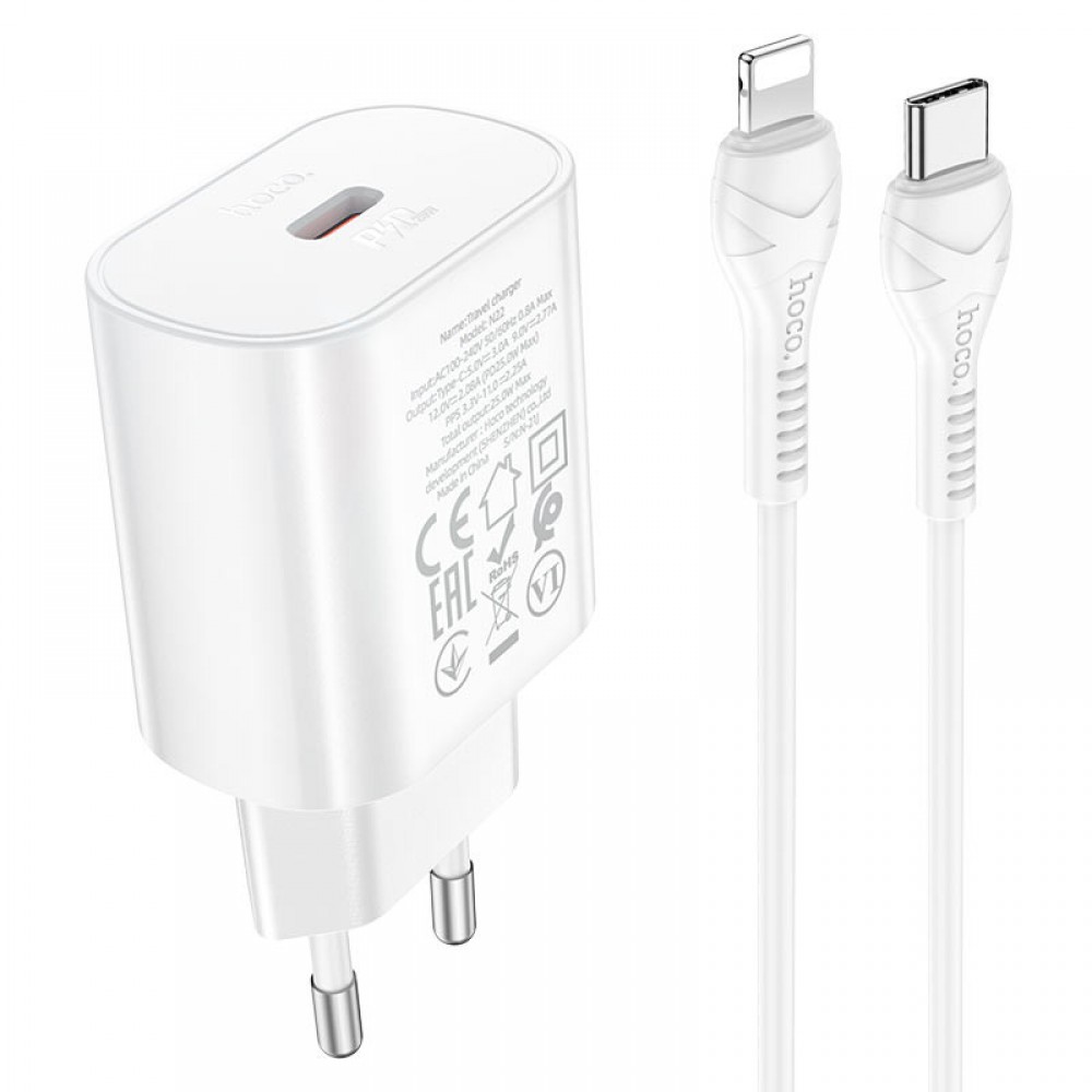 МЗП Hoco N22 Jetta PD25W (1USB-C) + кабель Type-C to Lightning