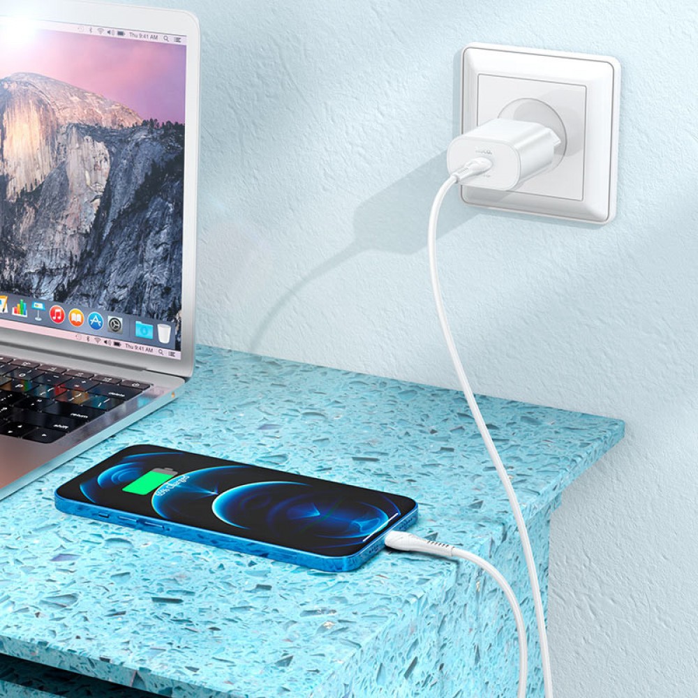 СЗУ Hoco N22 Jetta PD25W (1USB-C) + кабель Type-C to Lightning СЗУ Hoco N22 Jetta PD25W (1USB-C) + кабель Type-C to Lightning