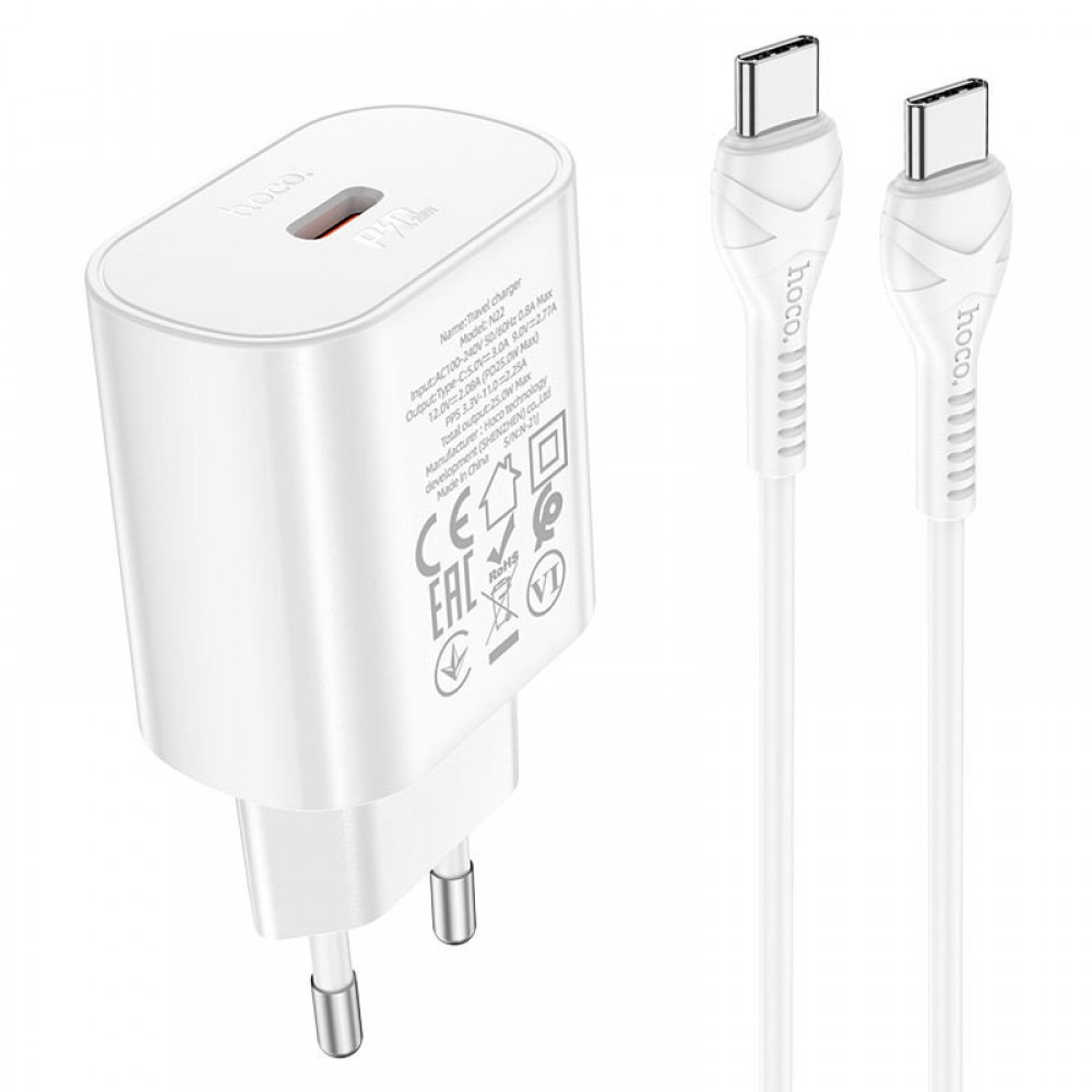 МЗП Hoco N22 Jetta PD25W (1USB-C) + кабель Type-C to Type-C МЗП Hoco N22 Jetta PD25W (1USB-C) + кабель Type-C to Type-C