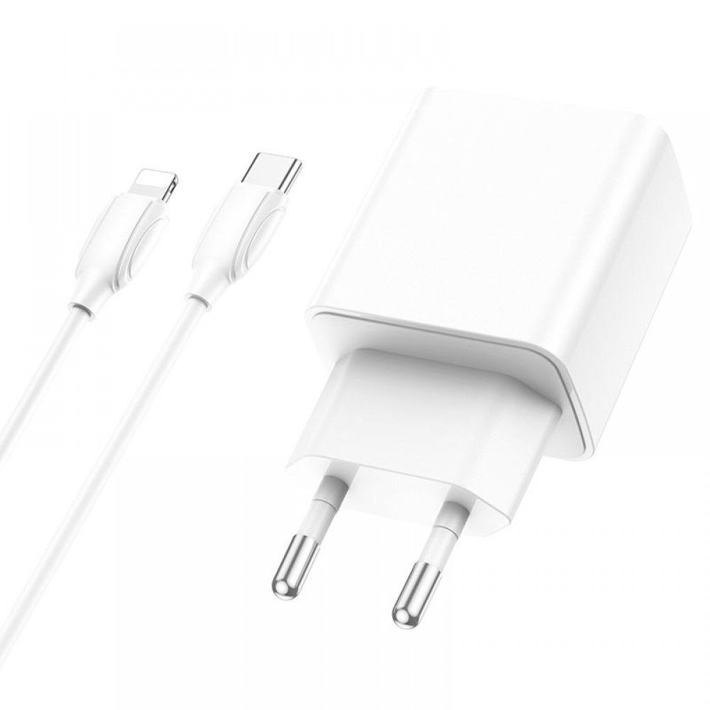 СЗУ Borofone BA67A PD20W+QC3.0 (1USB-A/1C) + кабель Type-C to Lightning СЗУ Borofone BA67A PD20W+QC3.0 (1USB-A/1C) + кабель Type-C to Lightning