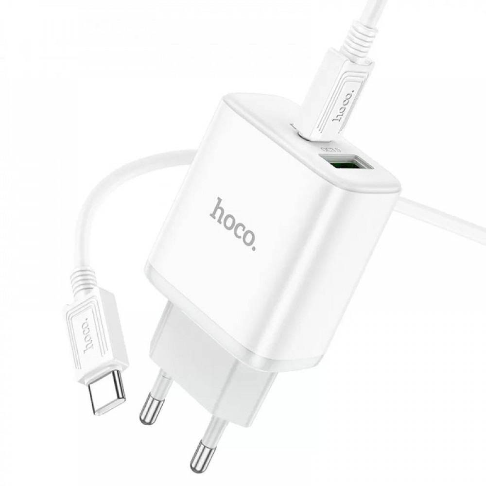 МЗП Hoco C105A Stage PD20W+QC3.0 (1USB-A/1C) + кабель Type-C to Type-C