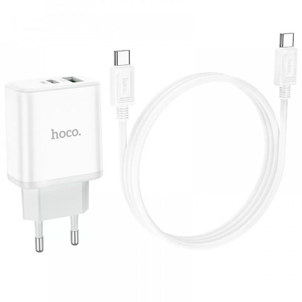 МЗП Hoco C105A Stage PD20W+QC3.0 (1USB-A/1C) + кабель Type-C to Type-C