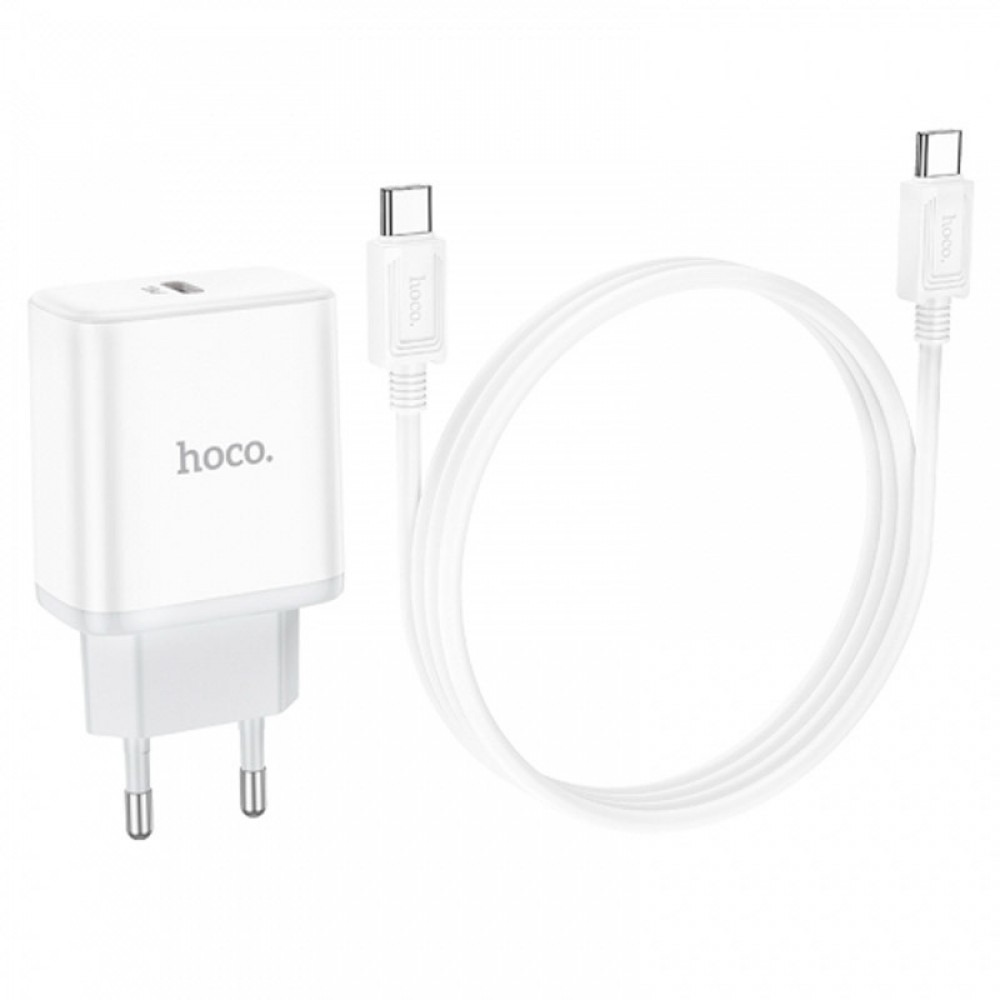 МЗП Hoco C104A PD20W (1USB-C) + кабель Type-C to Type-C МЗП Hoco C104A PD20W (1USB-C) + кабель Type-C to Type-C