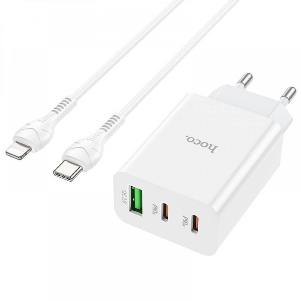 МЗП Hoco C99A PD20W+QC3.0 (1USB/2Type-C/3A) + Type-C to Lightning