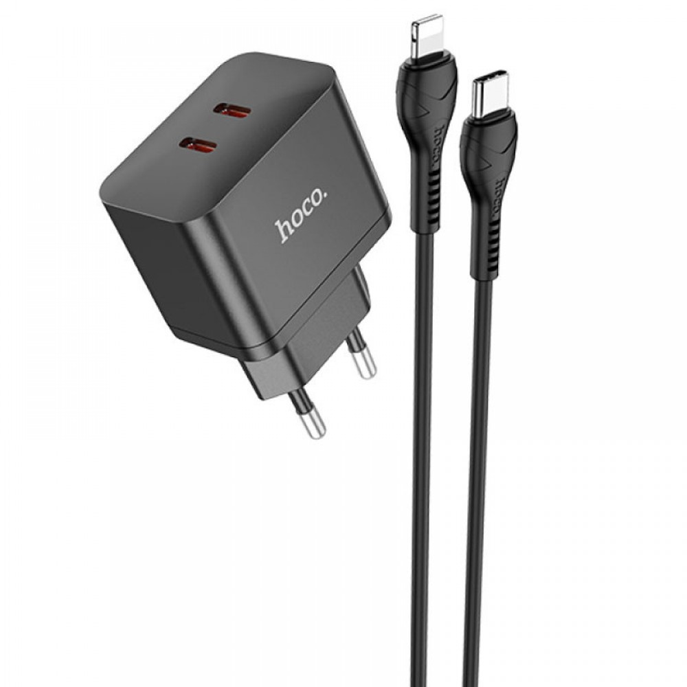 СЗУ Hoco N29 PD35W (2USB-C) + кабель Type-C to Lightning