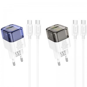 МЗП Hoco C131A Platium PD30W+QC3.0 (1USB-C) + кабель Type-C to Type-C