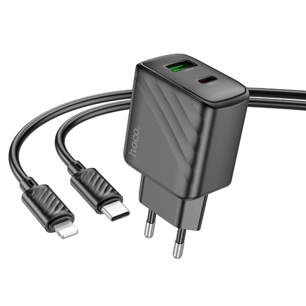 СЗУ Hoco CS23A Sunlight PD30W+QC3.0 (1USB-A/1C) + кабель Type-C to Lightning
