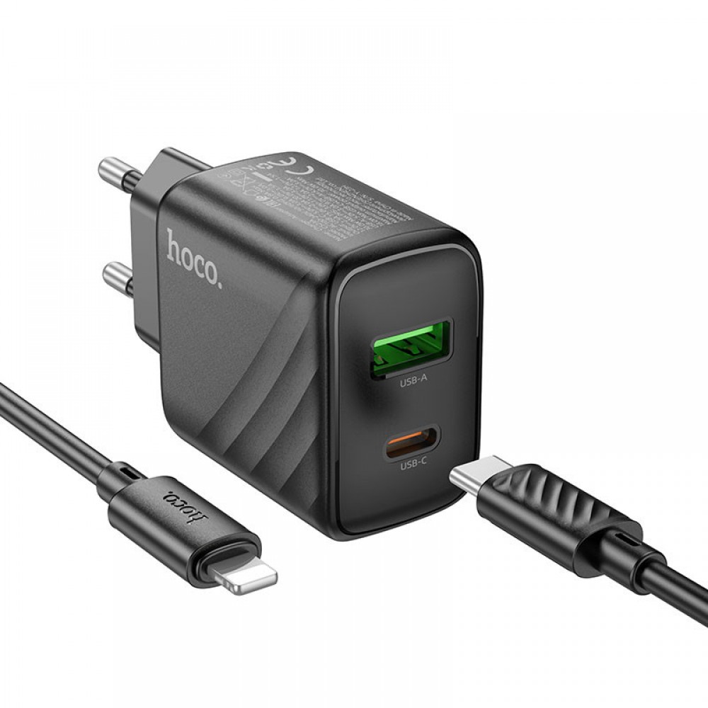 СЗУ Hoco CS23A Sunlight PD30W+QC3.0 (1USB-A/1C) + кабель Type-C to Lightning