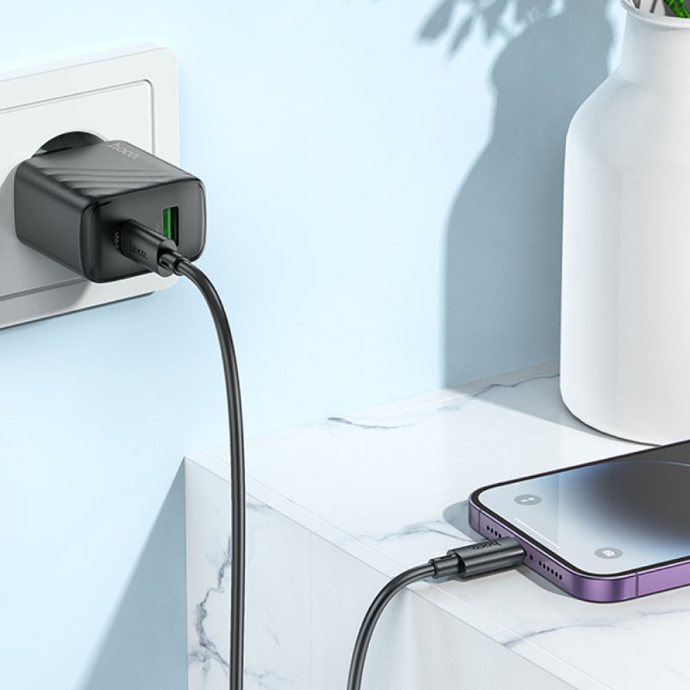 СЗУ Hoco CS23A Sunlight PD30W+QC3.0 (1USB-A/1C) + кабель Type-C to Lightning
