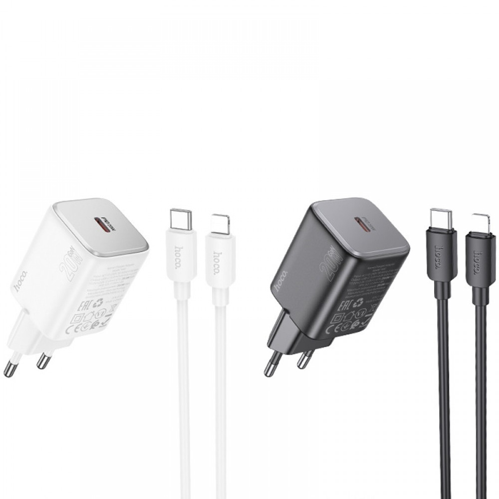 МЗП Hoco N40 Mighty 1C PD20W + Type-C to Lightning МЗП Hoco N40 Mighty 1C PD20W + Type-C to Lightning
