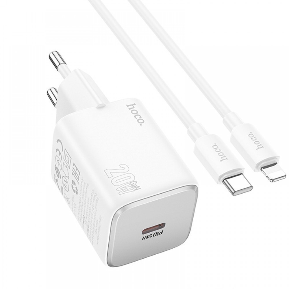 МЗП Hoco N40 Mighty 1C PD20W + Type-C to Lightning МЗП Hoco N40 Mighty 1C PD20W + Type-C to Lightning