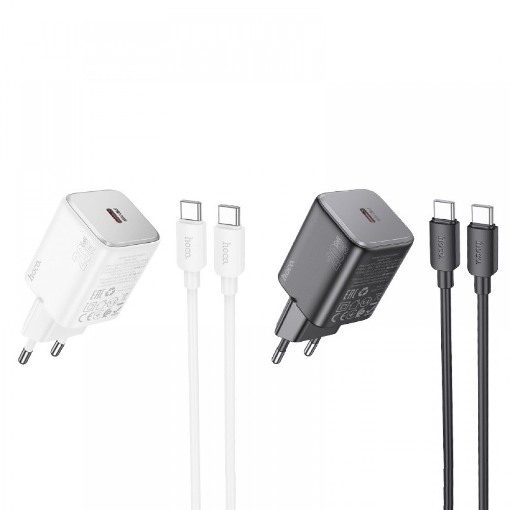 МЗП Hoco N40 Mighty PD20W (1USB-C) + кабель Type-C to Type-C МЗП Hoco N40 Mighty PD20W (1USB-C) + кабель Type-C to Type-C