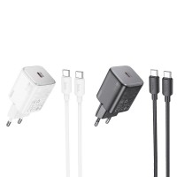 СЗУ Hoco N40 Mighty PD20W (1USB-C) + кабель Type-C to Type-C