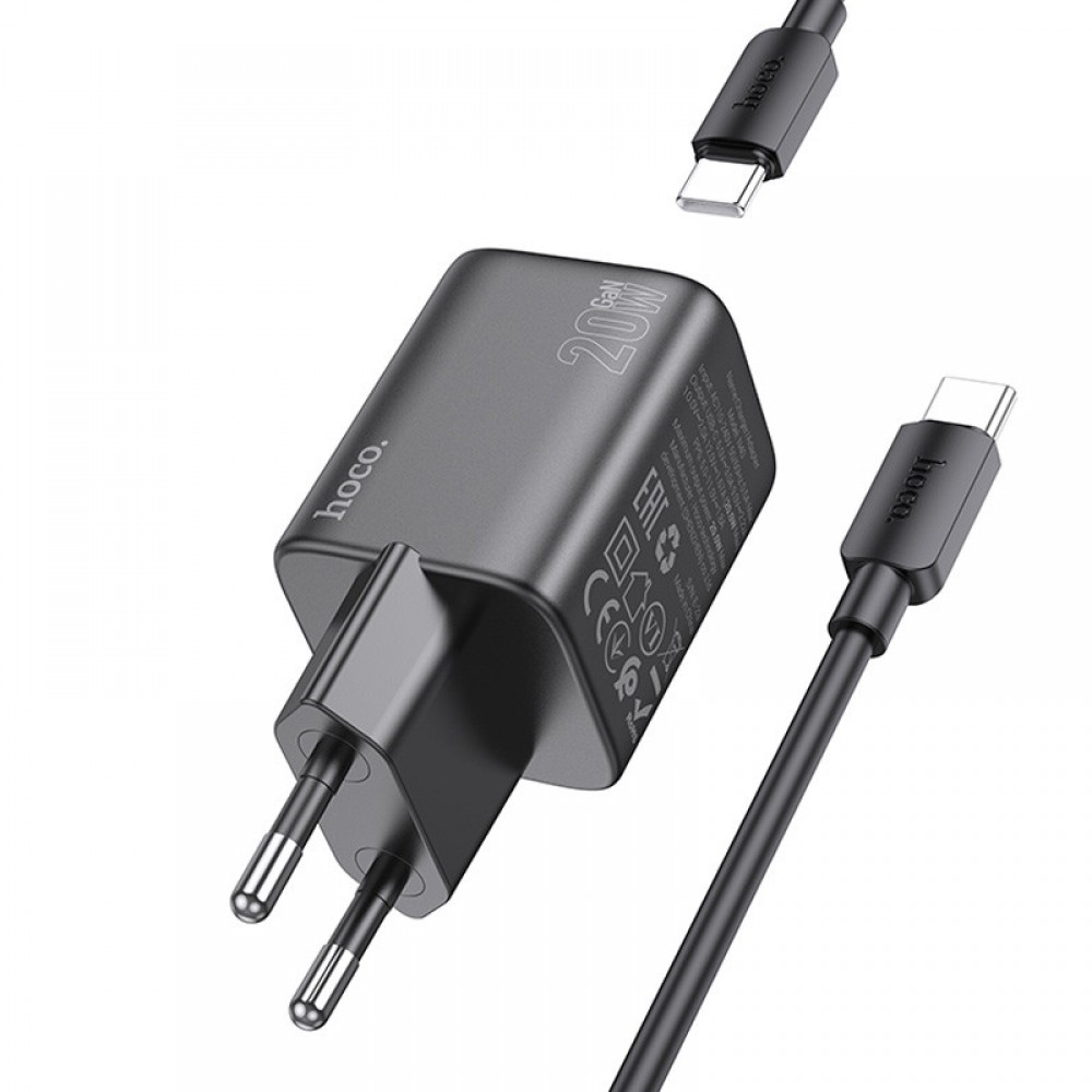 СЗУ Hoco N40 Mighty PD20W (1USB-C) + кабель Type-C to Type-C