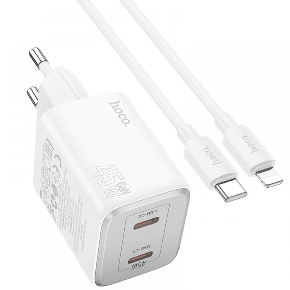 МЗП Hoco N42 Elogiado 2C PD45W + Type to Lightning МЗП Hoco N42 Elogiado 2C PD45W + Type to Lightning