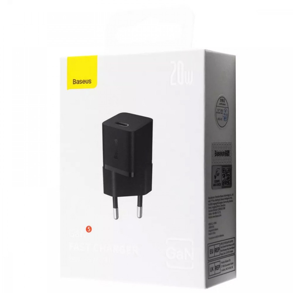СЗУ Baseus GaN5 Fast Charger (mini) 1C 20W (CCGN05010) СЗУ Baseus GaN5 Fast Charger (mini) 1C 20W (CCGN05010)