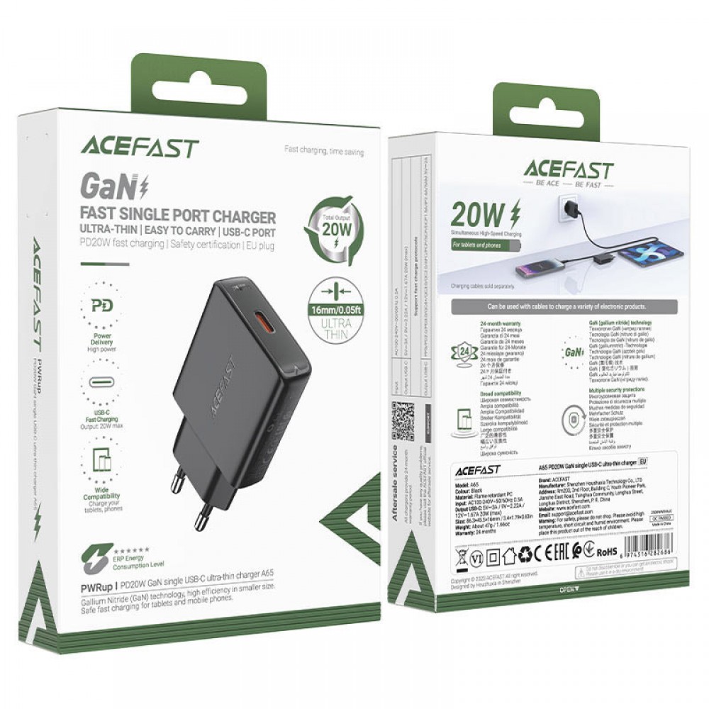 СЗУ Acefast A65 PD20W GaN (USB-C)