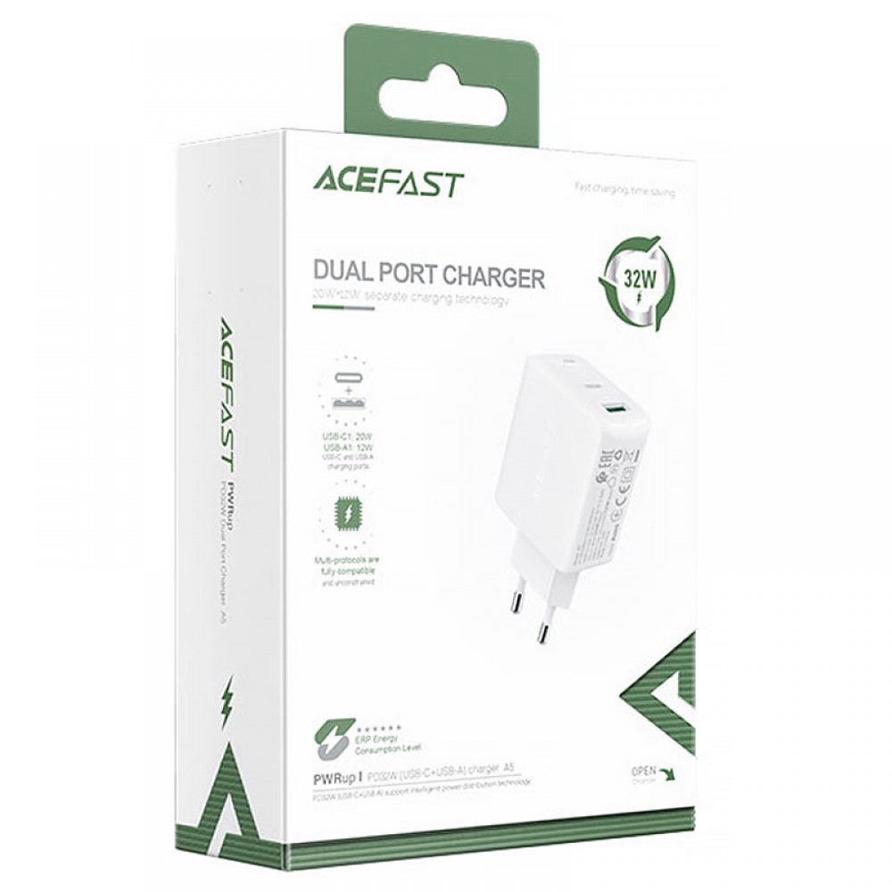 МЗП Acefast A5 PD32W GaN (USB-C+USB-A)