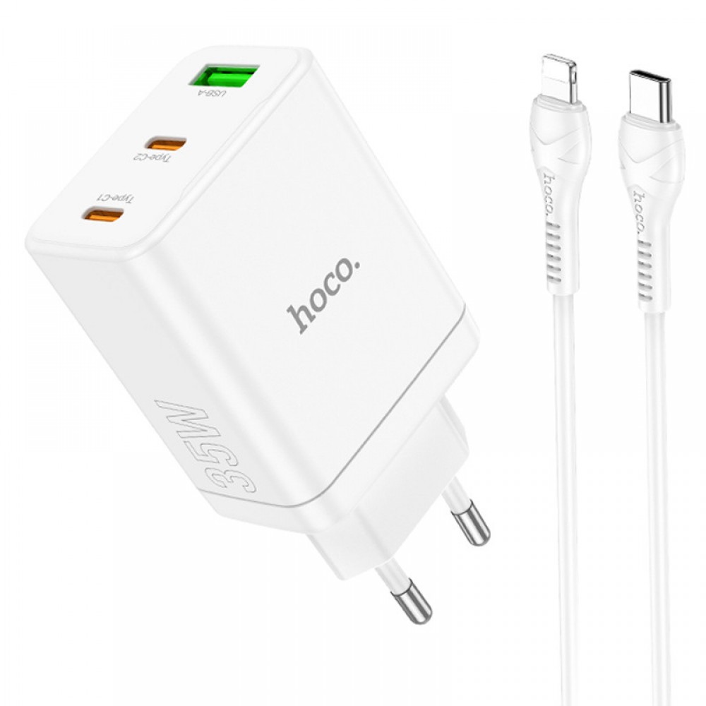 СЗУ Hoco N33 Start PD35W (2C/1A) + Type-C to Lightning СЗУ Hoco N33 Start PD35W (2C/1A) + Type-C to Lightning