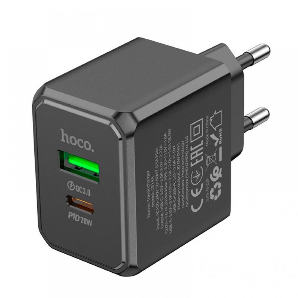 СЗУ Hoco CS14A PD20W+QC3.0 (1USB-A/1C)