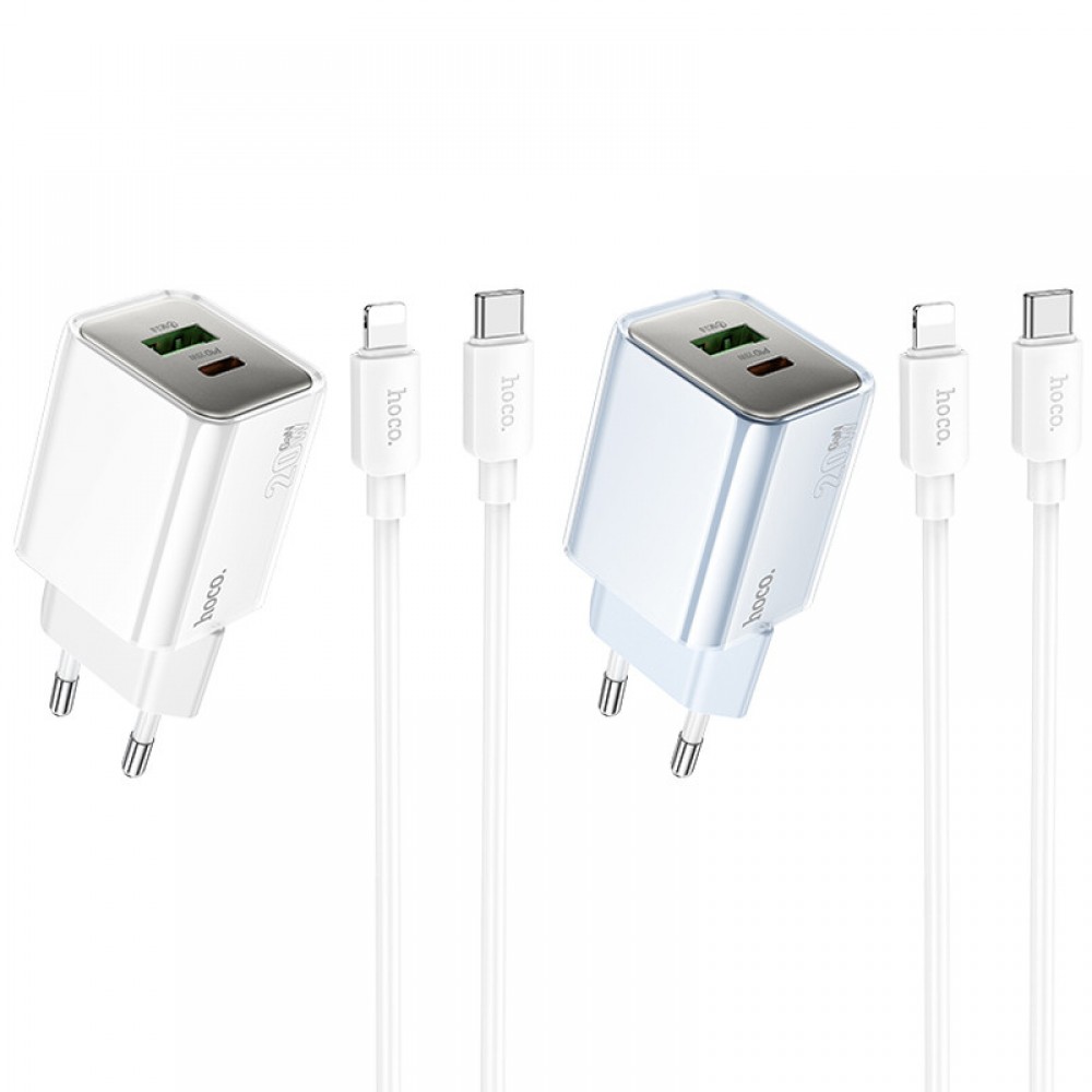 МЗП Hoco N46 Glorious PD20W+QC3.0 (1USB-A/1C) + Type-C to Lightning МЗП Hoco N46 Glorious PD20W+QC3.0 (1USB-A/1C) + Type-C to Lightning