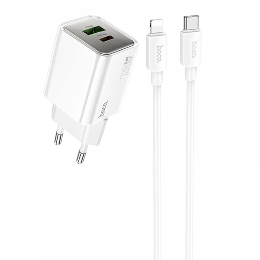 МЗП Hoco N46 Glorious PD20W+QC3.0 (1USB-A/1C) + Type-C to Lightning