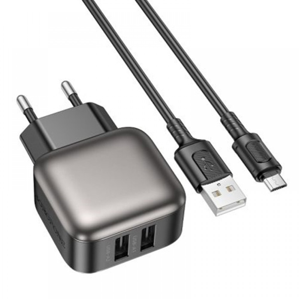 МЗП Borofone BAS51A Absolute (2USB-A) + MicroUSB