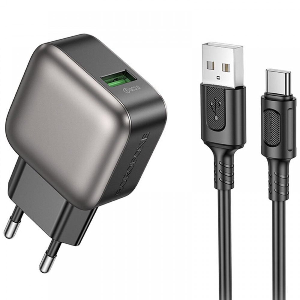 СЗУ Borofone BAS52A Absolute QC3.0 18W (1USB-A) + кабель USB to Type-C