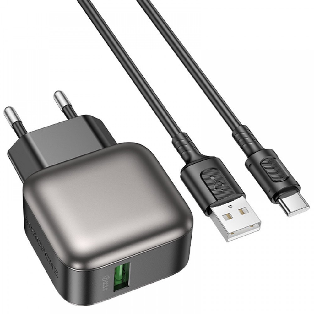 СЗУ Borofone BAS52A Absolute QC3.0 18W (1USB-A) + кабель USB to Type-C