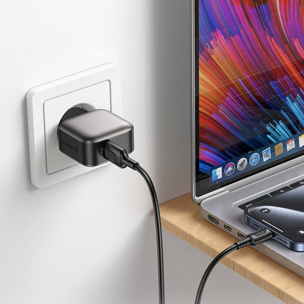 СЗУ Borofone BAS52A Absolute QC3.0 18W (1USB-A) + кабель USB to Type-C