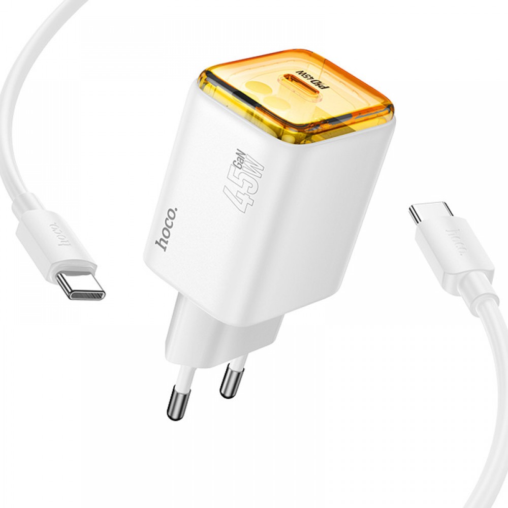 МЗП Hoco N54 Monsoon PD45W (1USB-C) + Type-C to Type-C МЗП Hoco N54 Monsoon PD45W (1USB-C) + Type-C to Type-C