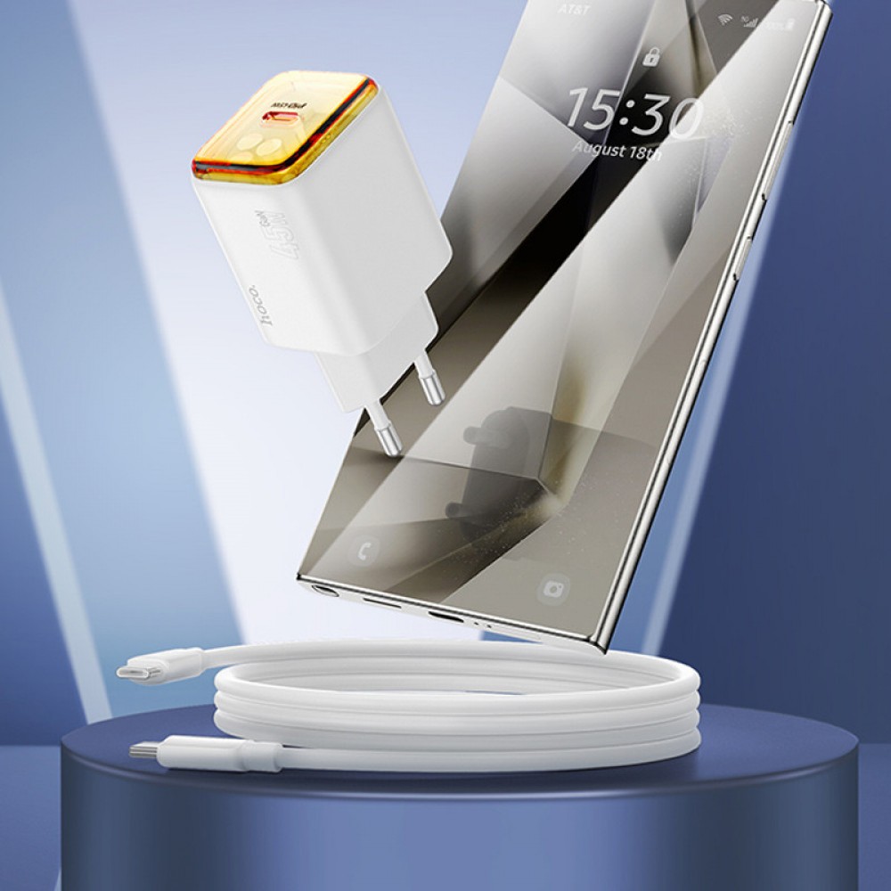 МЗП Hoco N54 Monsoon PD45W (1USB-C) + Type-C to Type-C МЗП Hoco N54 Monsoon PD45W (1USB-C) + Type-C to Type-C