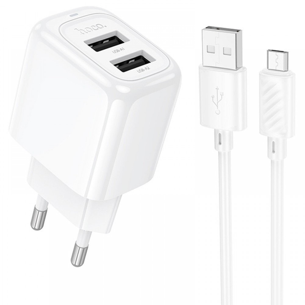СЗУ Hoco CS51A Surplus (2USB-A) + кабель USB to MicroUSB СЗУ Hoco CS51A Surplus (2USB-A) + кабель USB to MicroUSB