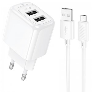 СЗУ Hoco CS51A Surplus (2USB-A) + кабель USB to MicroUSB