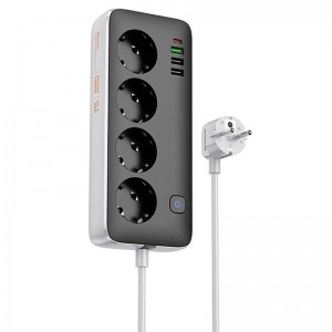 Подовжувач Hoco AC22 Sunlight (PD30W/1C/3A/4xSocket) (1.5m)