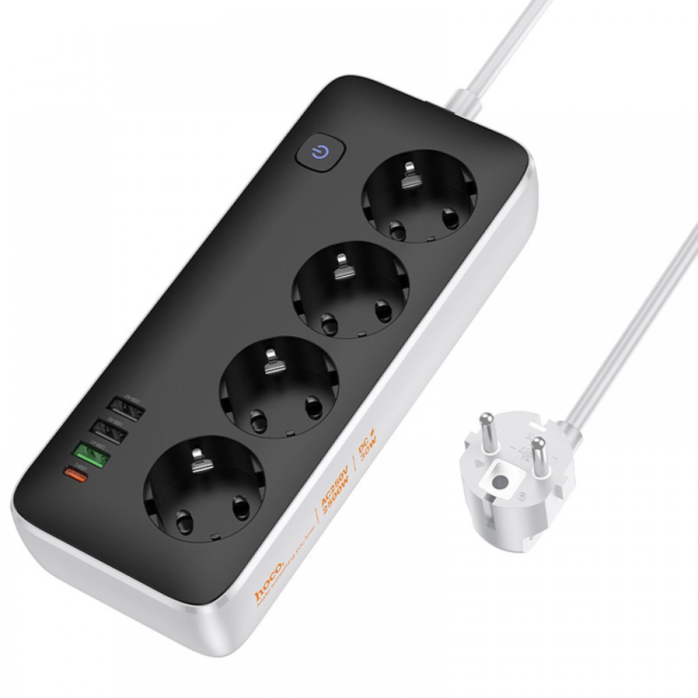 Удлинитель Hoco AC22 Sunlight (PD30W/1C/3A/4xSocket) (1.5m)