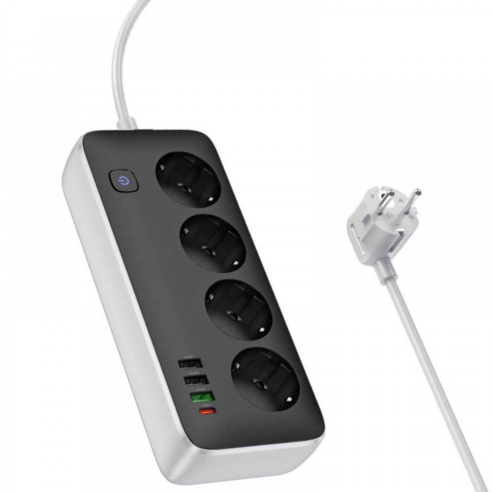 Удлинитель Hoco AC22 Sunlight (PD30W/1C/3A/4xSocket) (1.5m)