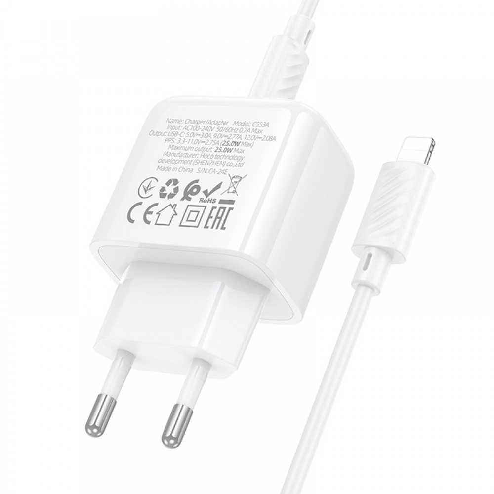 МЗП Hoco CS53A Surplus PD25W (1USB-C) + Type-C to Lightning