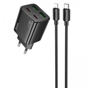 СЗУ Hoco N56 Fundador PD30W four-port (2C2A) + Type-C to Lightning