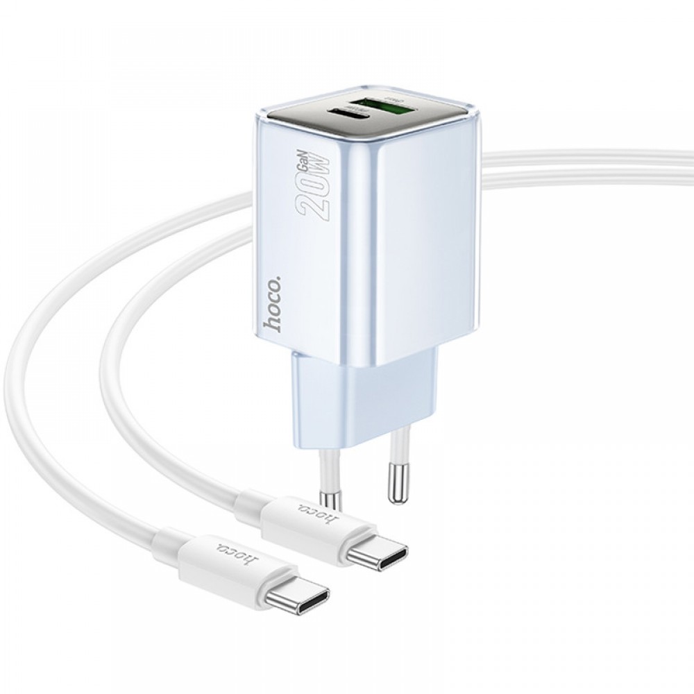 МЗП Hoco N46 Glorious PD20W+QC3.0 (1USB-A/1C) + Type-C to Type-C МЗП Hoco N46 Glorious PD20W+QC3.0 (1USB-A/1C) + Type-C to Type-C