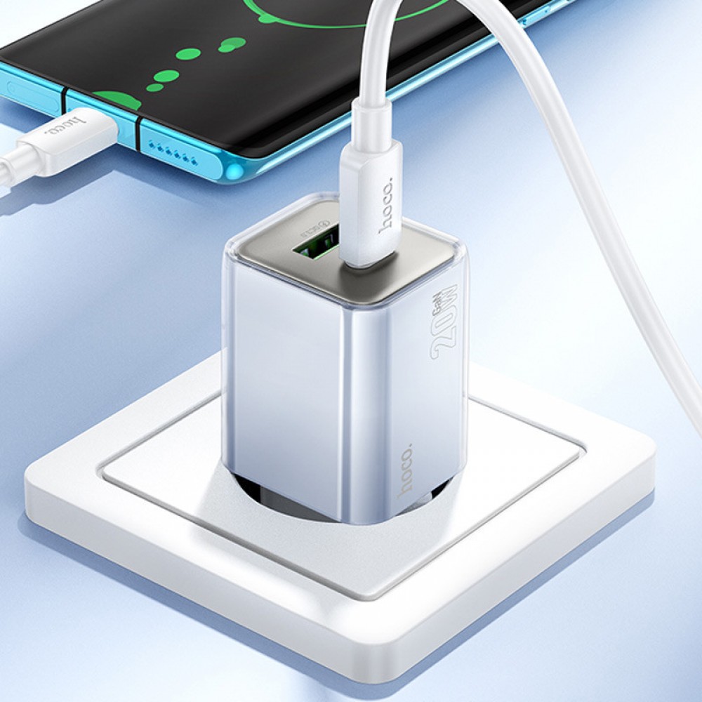 МЗП Hoco N46 Glorious PD20W+QC3.0 (1USB-A/1C) + Type-C to Type-C МЗП Hoco N46 Glorious PD20W+QC3.0 (1USB-A/1C) + Type-C to Type-C