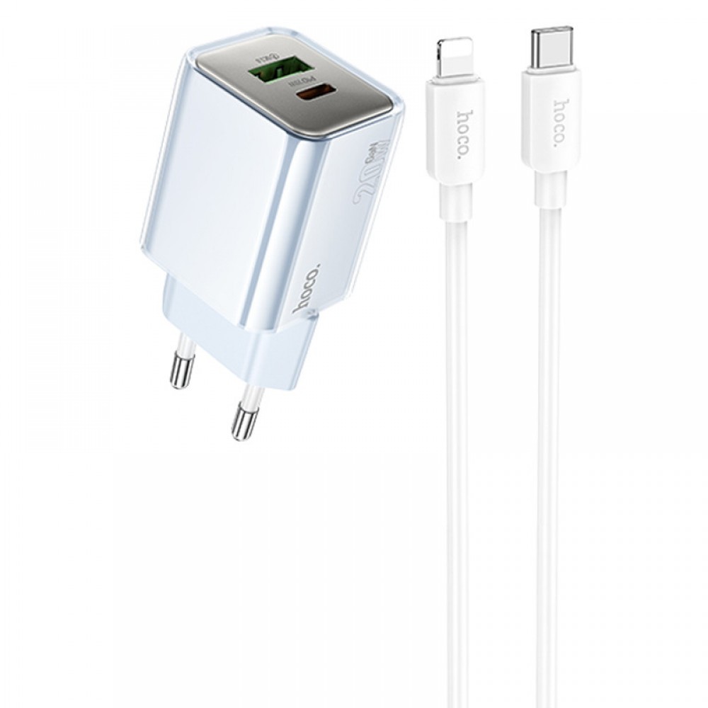 МЗП Hoco N46 Glorious PD20W+QC3.0 (1USB-A/1C) + Type-C to Lightning МЗП Hoco N46 Glorious PD20W+QC3.0 (1USB-A/1C) + Type-C to Lightning