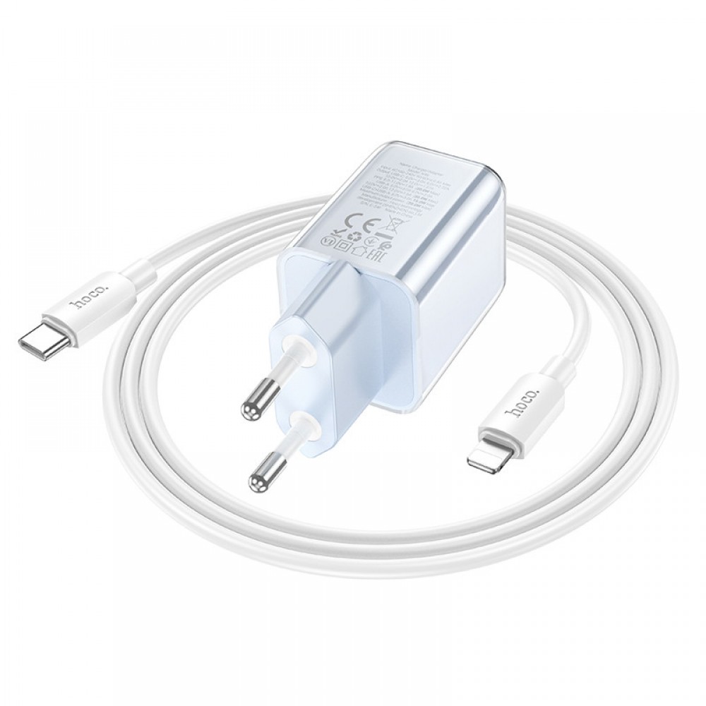 МЗП Hoco N46 Glorious PD20W+QC3.0 (1USB-A/1C) + Type-C to Lightning МЗП Hoco N46 Glorious PD20W+QC3.0 (1USB-A/1C) + Type-C to Lightning