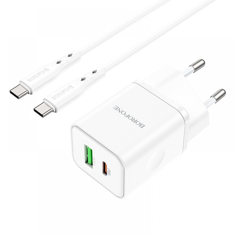 СЗУ Borofone BN7 PD20W+QC3.0 (1USB-A/1C) + кабель Type-C to Type-C