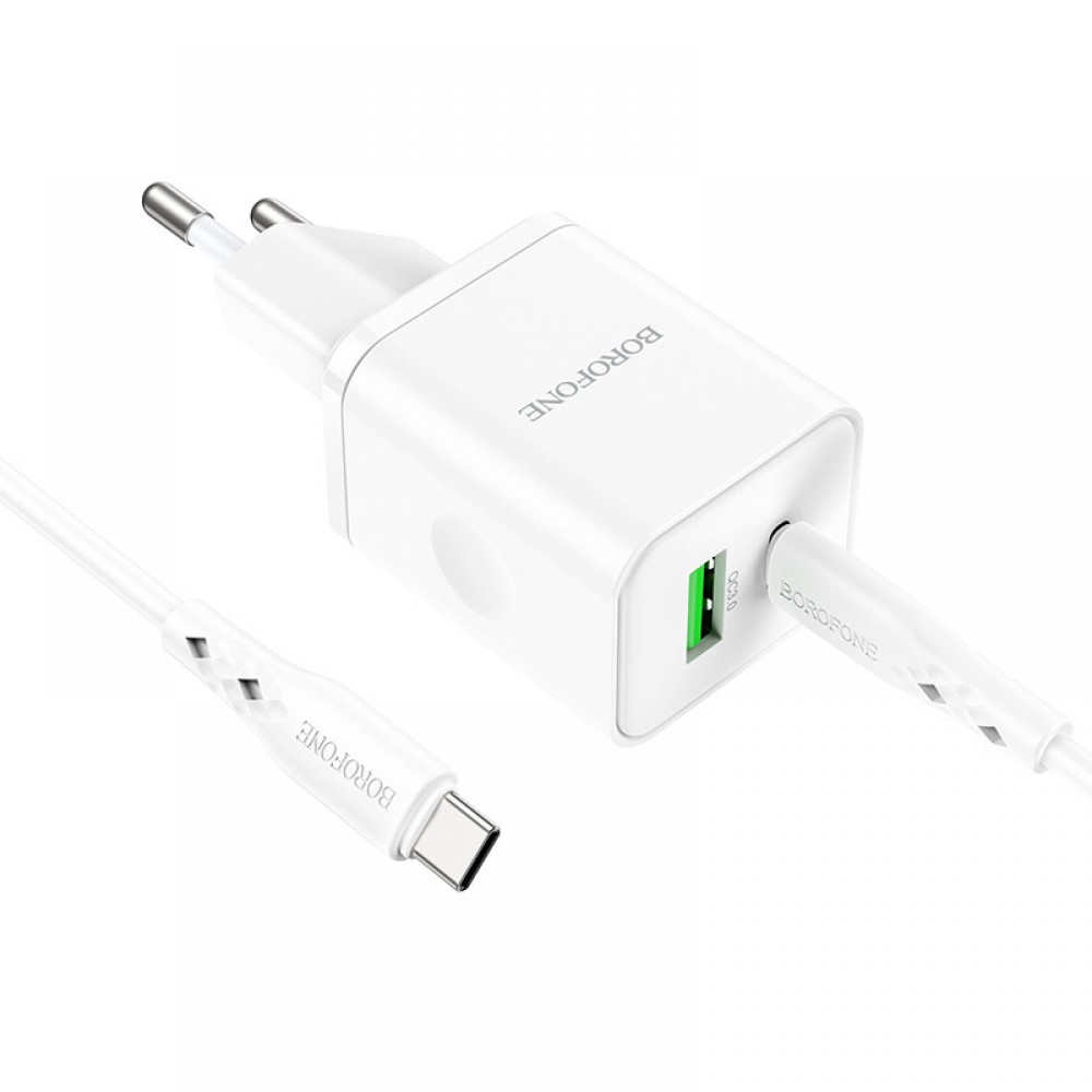 СЗУ Borofone BN7 PD20W+QC3.0 (1USB-A/1C) + кабель Type-C to Type-C