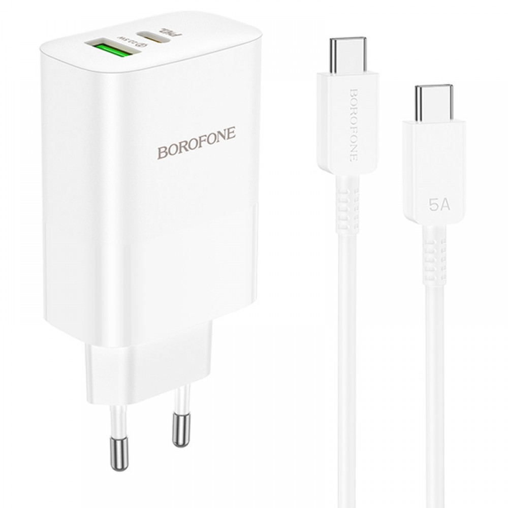СЗУ Borofone BN10 Sunlight PD65W (1USB-A/1C) + кабель Type-C to Type-C